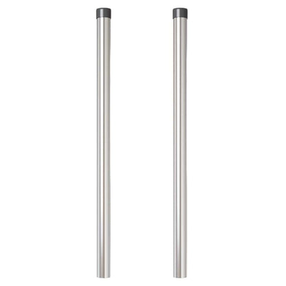 Zaunpfosten 2 pcs Silber 50 cm Pulverbeschichteter Stahl