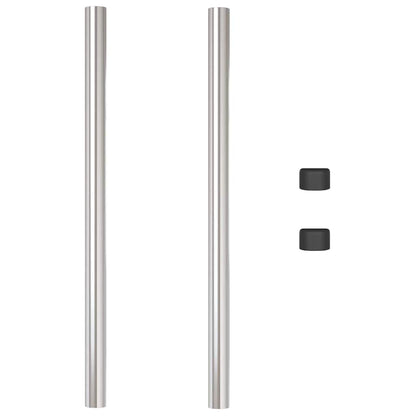 Zaunpfosten 2 pcs Silber 50 cm Pulverbeschichteter Stahl
