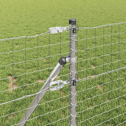 Zaunpfosten 2 pcs Silber 60 cm Pulverbeschichteter Stahl