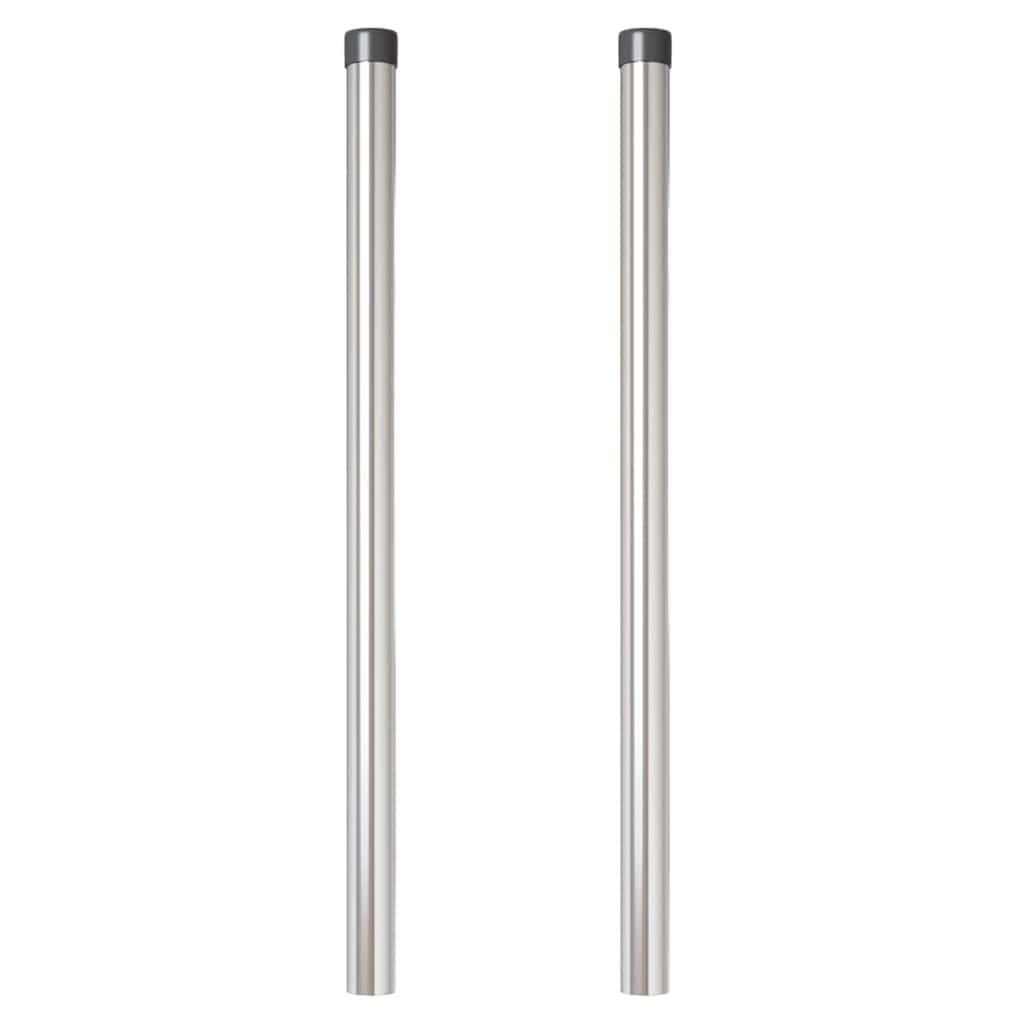 Zaunpfosten 2 pcs Silber 70 cm Pulverbeschichteter Stahl