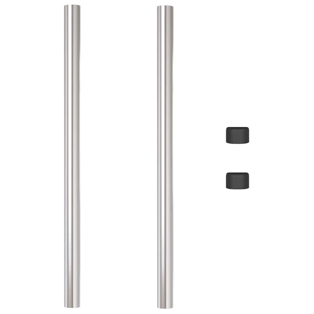 Zaunpfosten 2 pcs Silber 70 cm Pulverbeschichteter Stahl