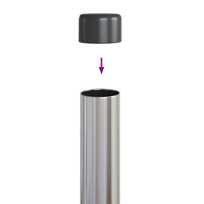 Zaunpfosten 2 pcs Silber 70 cm Pulverbeschichteter Stahl