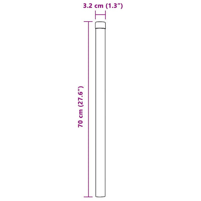 Zaunpfosten 2 pcs Silber 70 cm Pulverbeschichteter Stahl