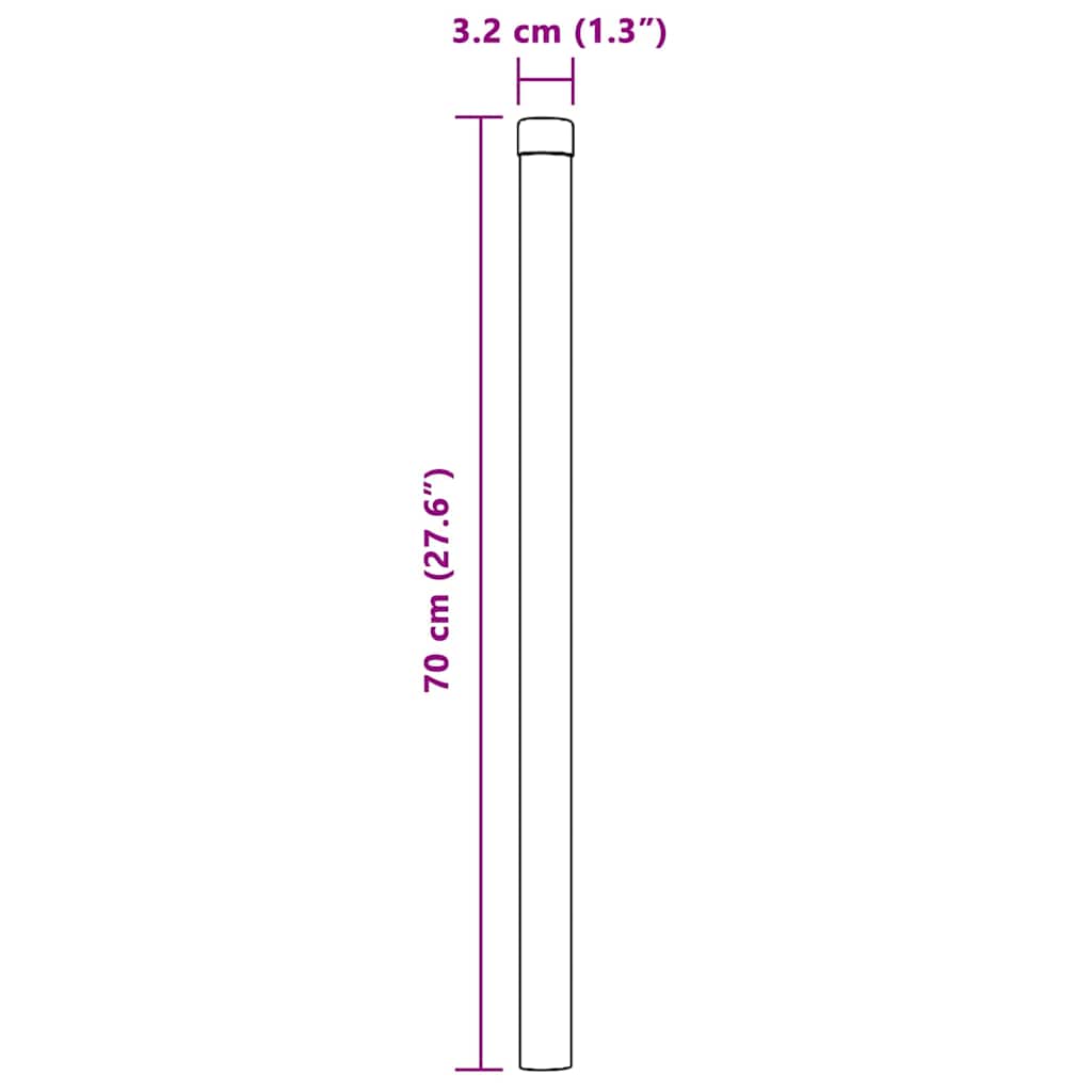 Zaunpfosten 12 pcs Silber 70 cm Pulverbeschichteter Stahl