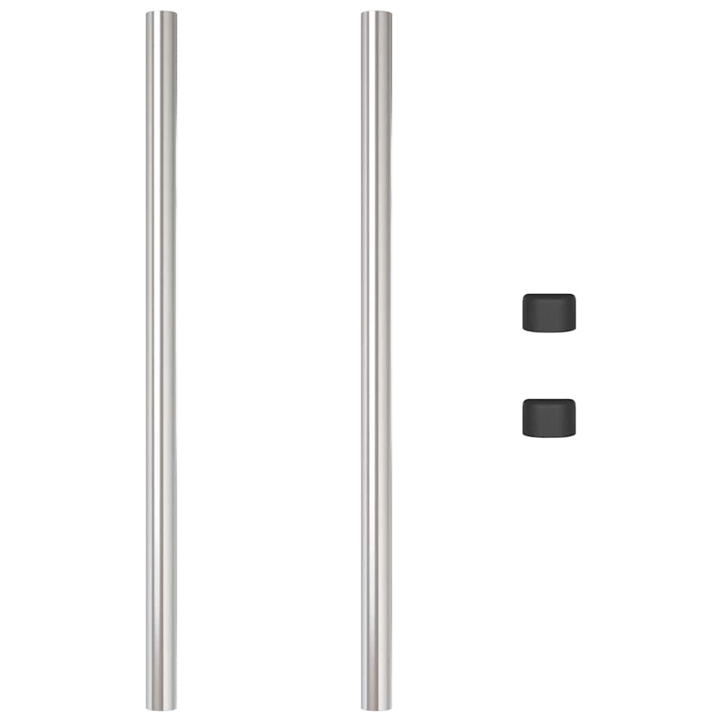Zaunpfosten 2 pcs Silber 120 cm Pulverbeschichteter Stahl