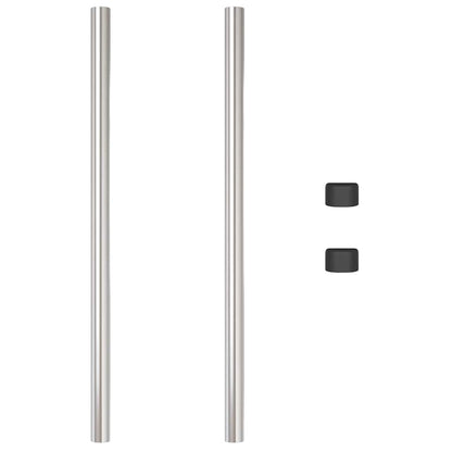 Zaunpfosten 2 pcs Silber 120 cm Pulverbeschichteter Stahl