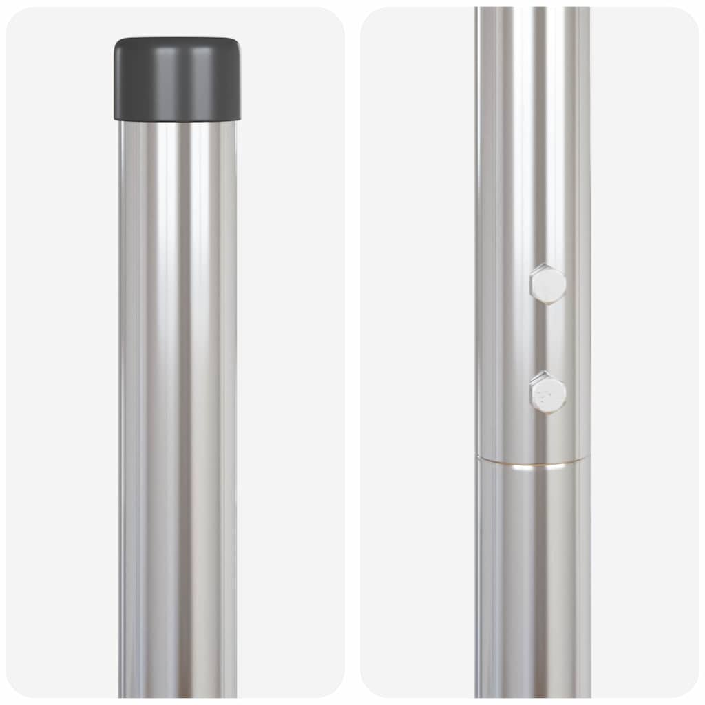 Zaunpfosten 2 pcs Silber 200 cm Pulverbeschichteter Stahl