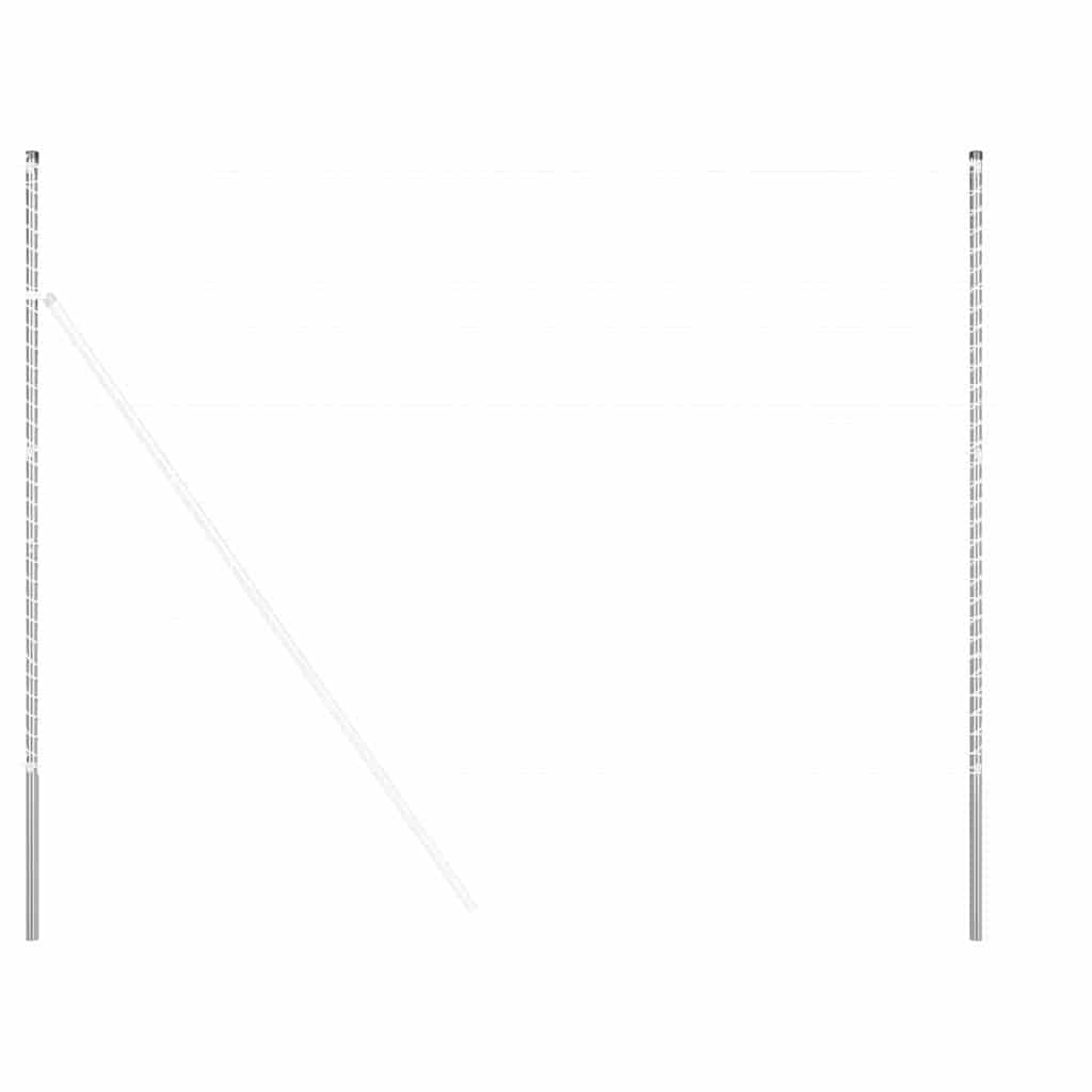 Zaunpfosten 2 pcs Silber 200 cm Pulverbeschichteter Stahl