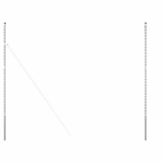 Zaunpfosten 2 pcs Silber 200 cm Pulverbeschichteter Stahl