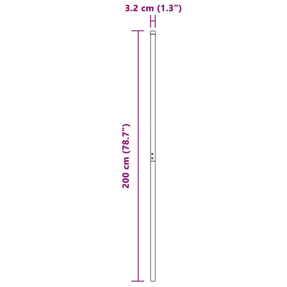 Zaunpfosten 2 pcs Silber 200 cm Pulverbeschichteter Stahl