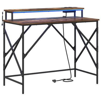 Schreibtisch Räuchereiche 100 x 50 x 86.5 cm Holzwerkstoff