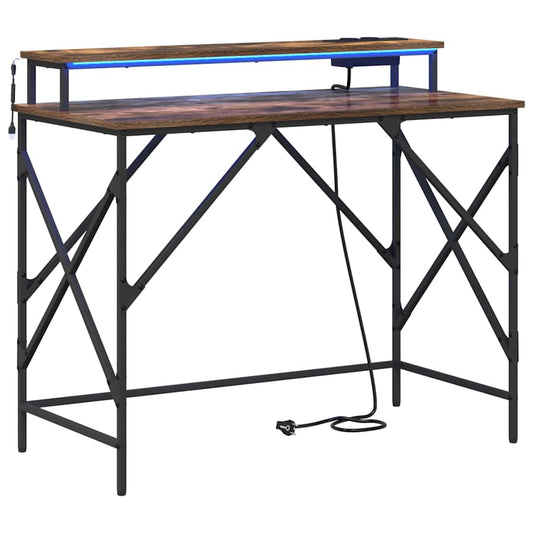 Schreibtisch Räuchereiche 100 x 50 x 86.5 cm Holzwerkstoff