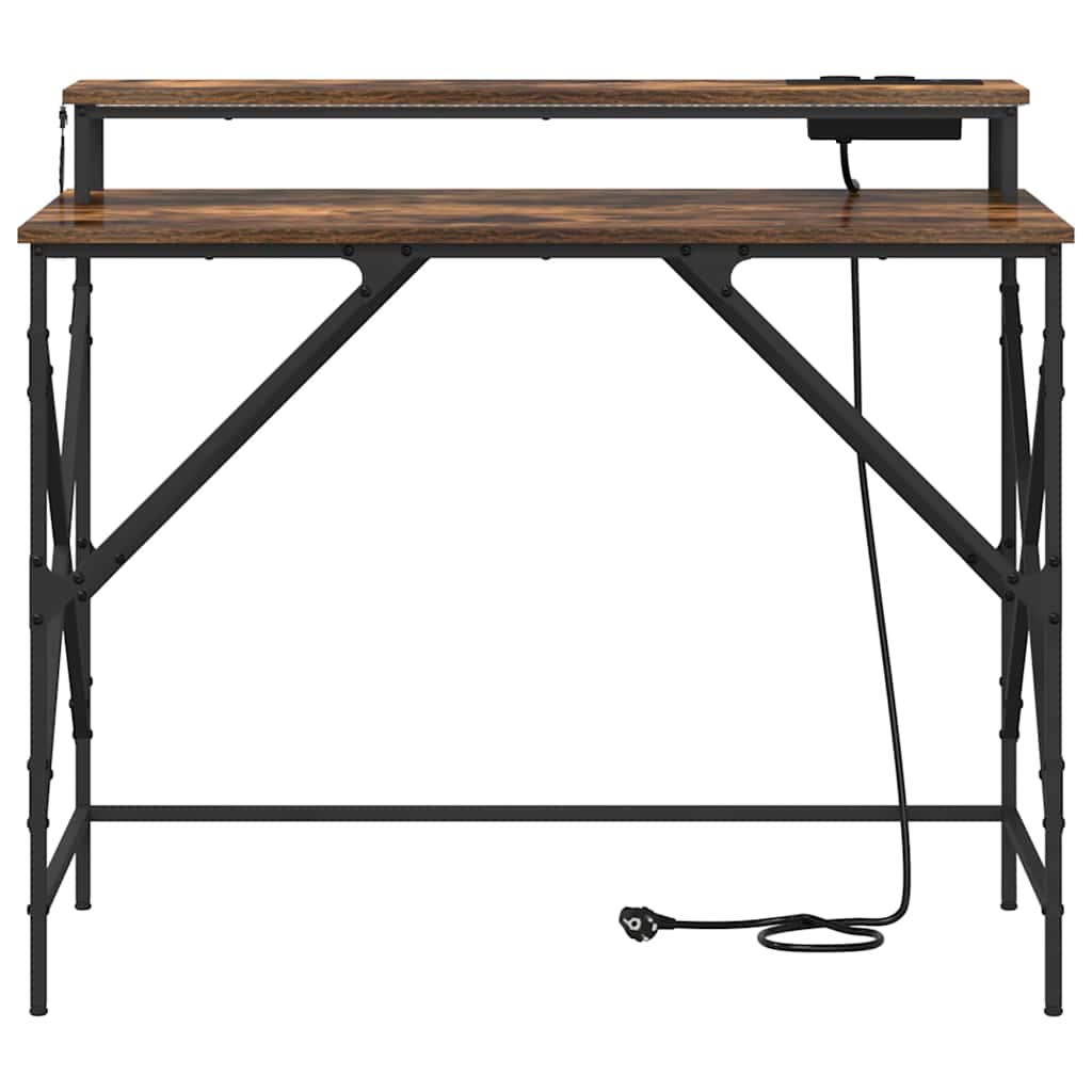 Schreibtisch Räuchereiche 100 x 50 x 86.5 cm Holzwerkstoff