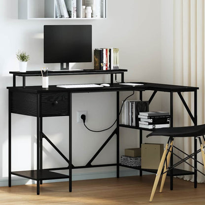 Schreibtisch Schwarze Eiche 120 x 79 x 86.5 cm Holzwerkstoff