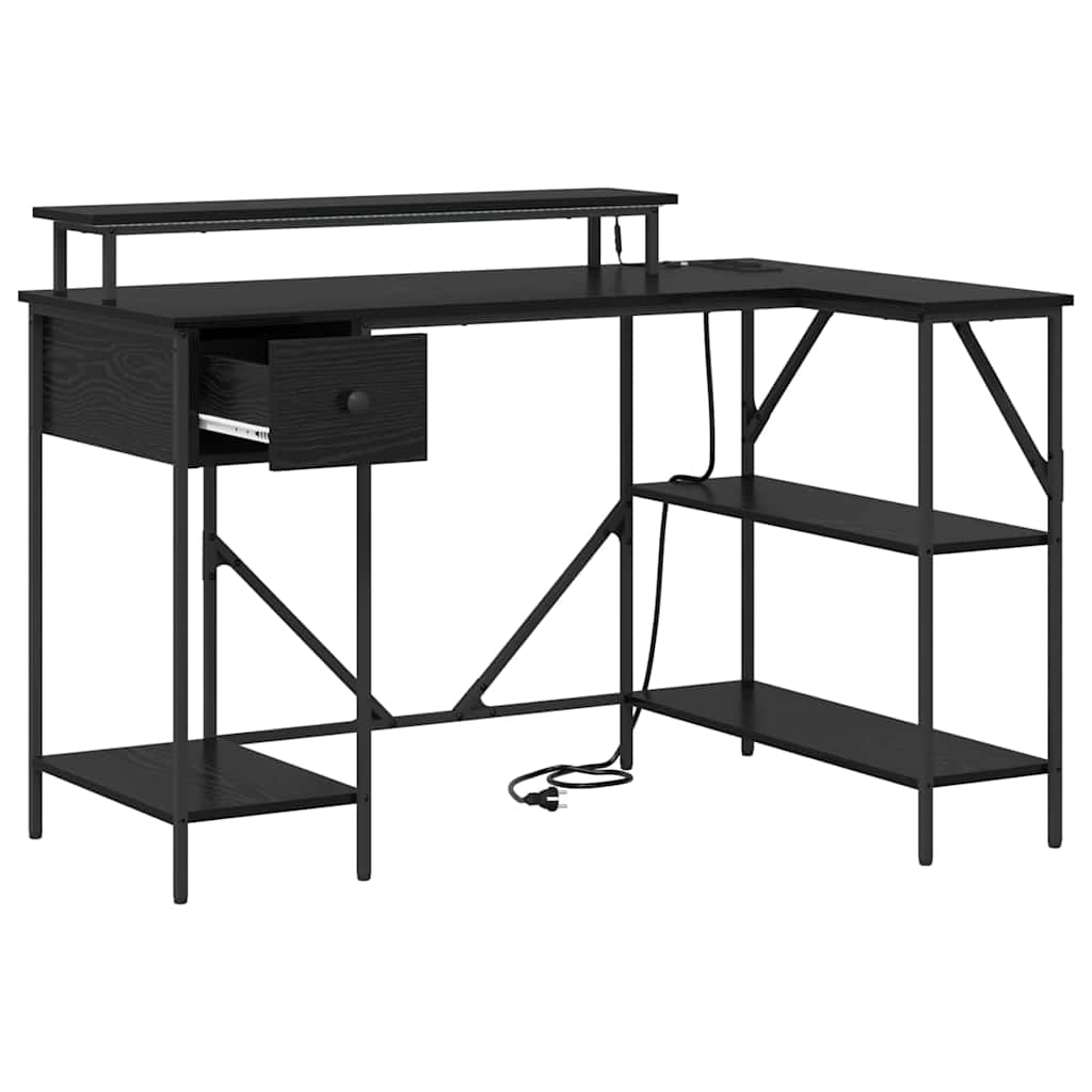Schreibtisch Schwarze Eiche 120 x 79 x 86.5 cm Holzwerkstoff