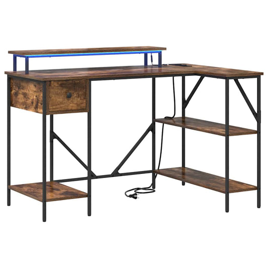 Schreibtisch Räuchereiche 120 x 79 x 86.5 cm Holzwerkstoff