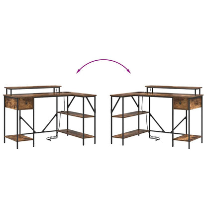 Schreibtisch Räuchereiche 120 x 79 x 86.5 cm Holzwerkstoff
