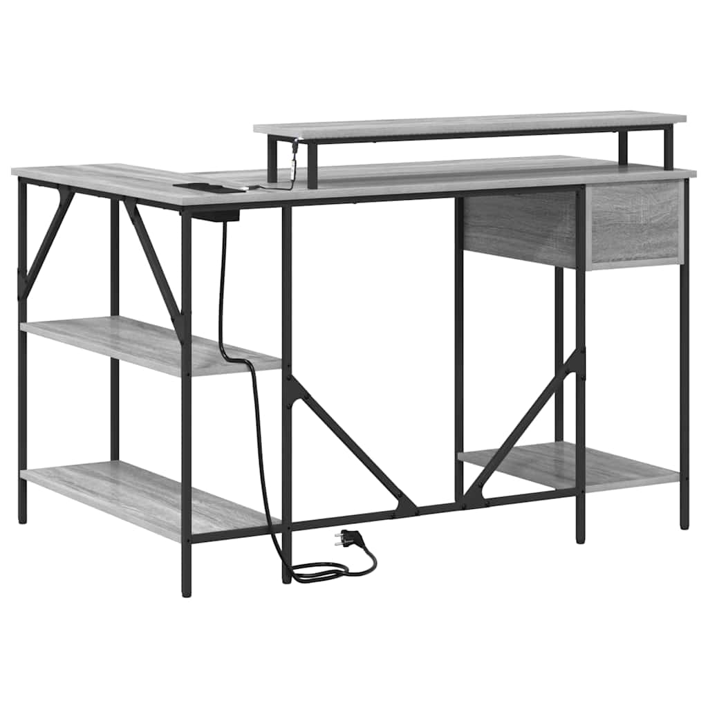 Schreibtisch Grau Sonoma 120 x 79 x 86.5 cm Holzwerkstoff