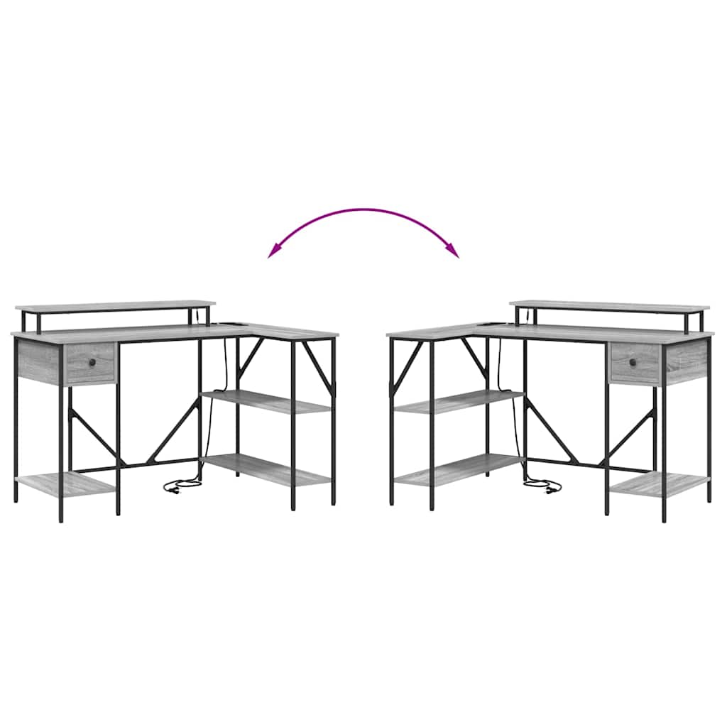 Schreibtisch Grau Sonoma 120 x 79 x 86.5 cm Holzwerkstoff
