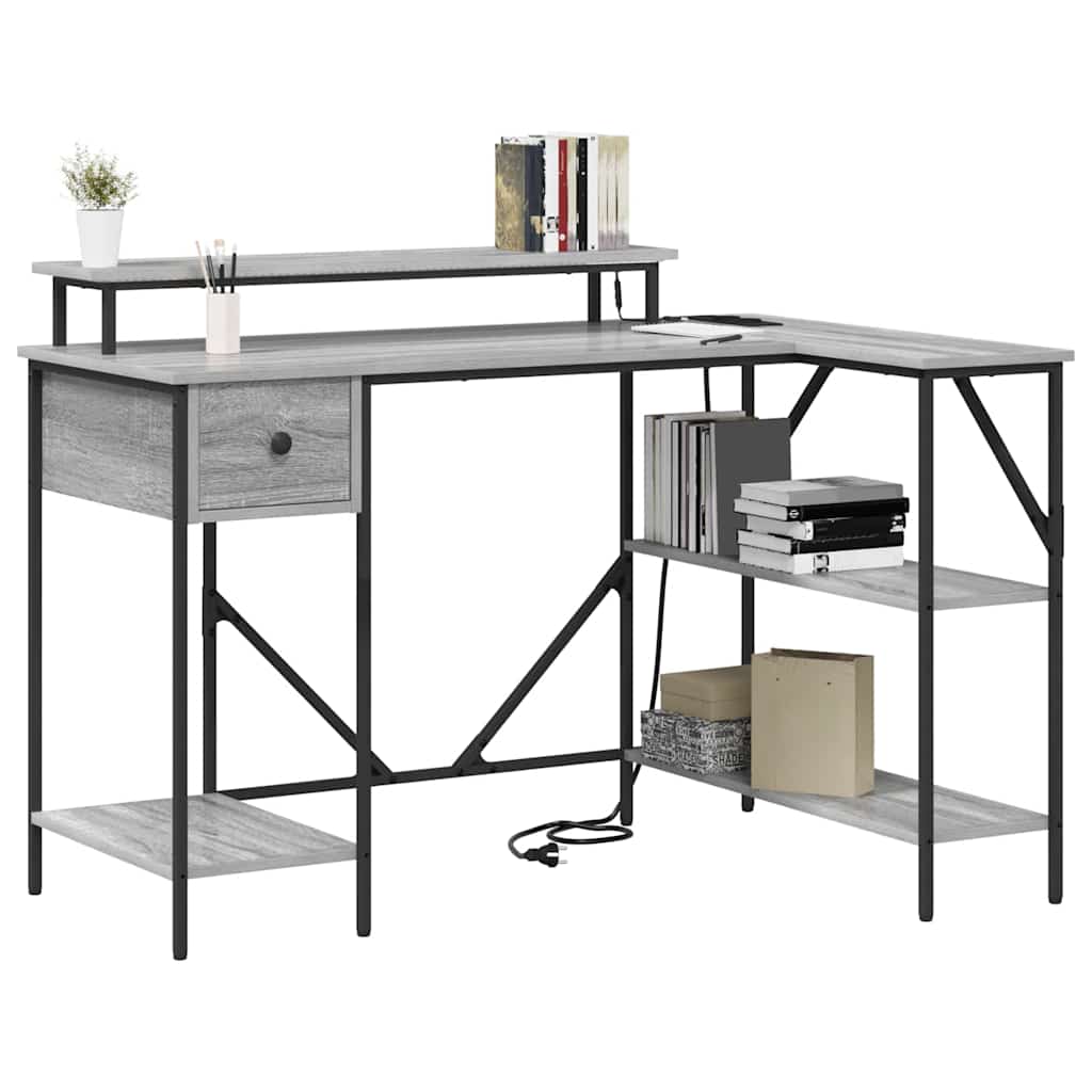 Schreibtisch Grau Sonoma 120 x 79 x 86.5 cm Holzwerkstoff