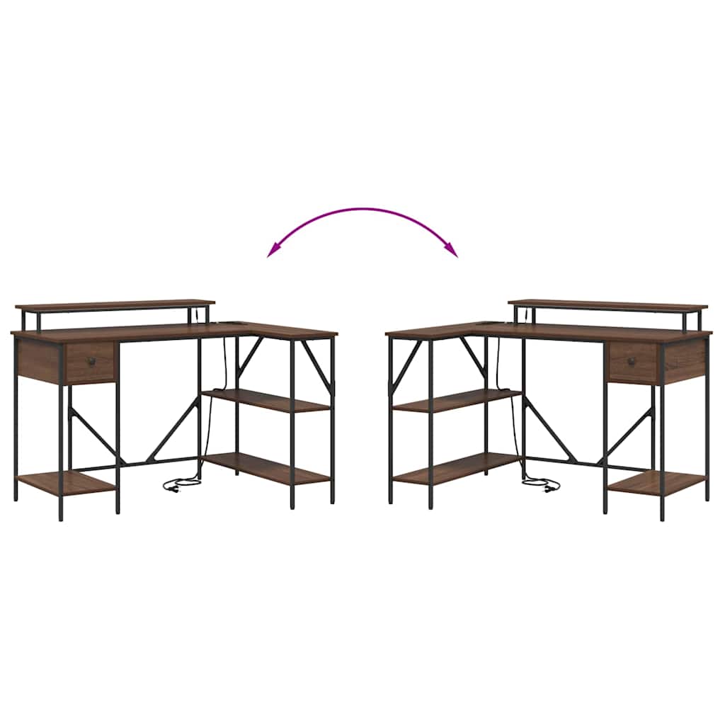 Schreibtisch Braune Eiche 120 x 79 x 86.5 cm Holzwerkstoff
