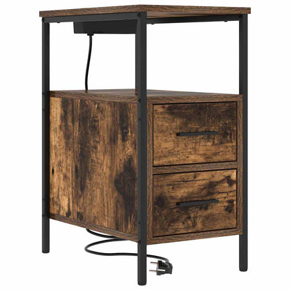 Nachttisch 2 pcs Räuchereiche 30 x 48 x 61 cm Holzwerkstoff