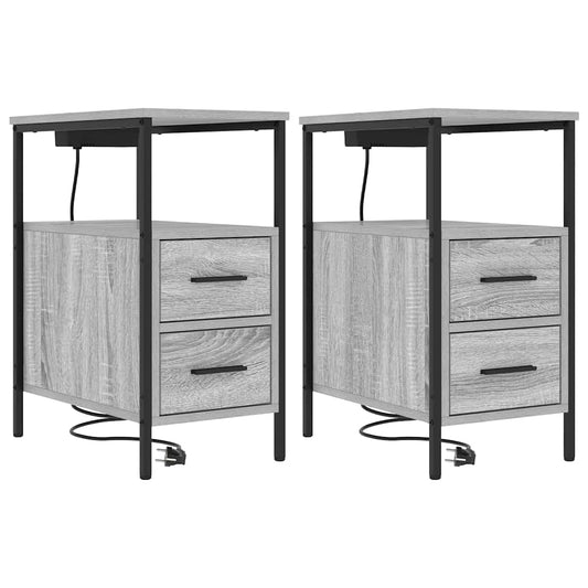 Nachttisch 2 pcs Grau Sonoma 30 x 48 x 61 cm Holzwerkstoff
