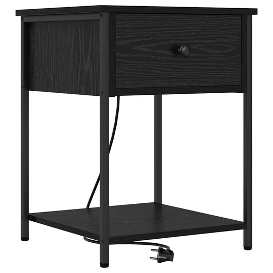 Nachttisch Schwarz Eichen-Optik 42 x 41 x 56 cm Holzwerkstoff