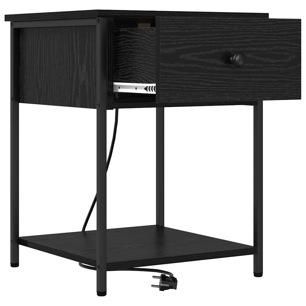 Nachttisch Schwarz Eichen-Optik 42 x 41 x 56 cm Holzwerkstoff
