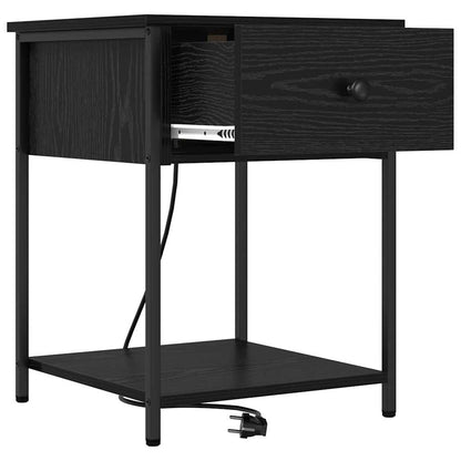 Nachttisch Schwarz Eichen-Optik 42 x 41 x 56 cm Holzwerkstoff