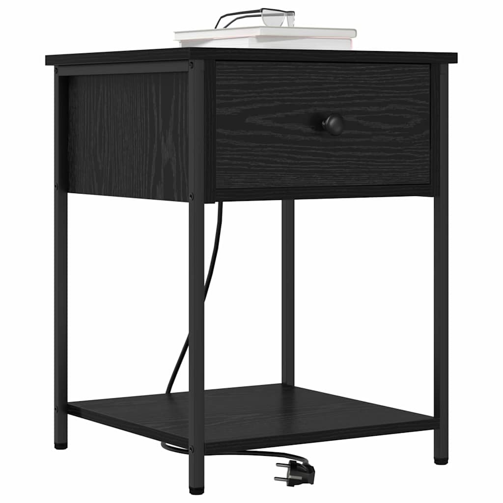 Nachttisch 2 pcs Schwarze Eiche 42 x 41 x 56 cm Holzwerkstoff