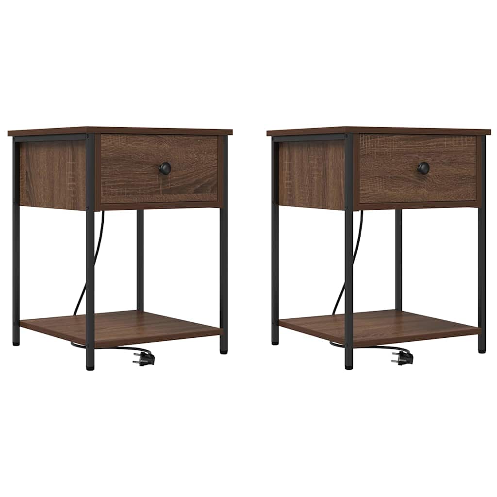 Nachttisch 2 pcs Braune Eiche 42 x 41 x 56 cm Holzwerkstoff