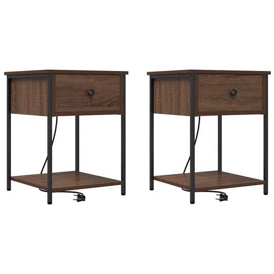 Nachttisch 2 pcs Braune Eiche 42 x 41 x 56 cm Holzwerkstoff