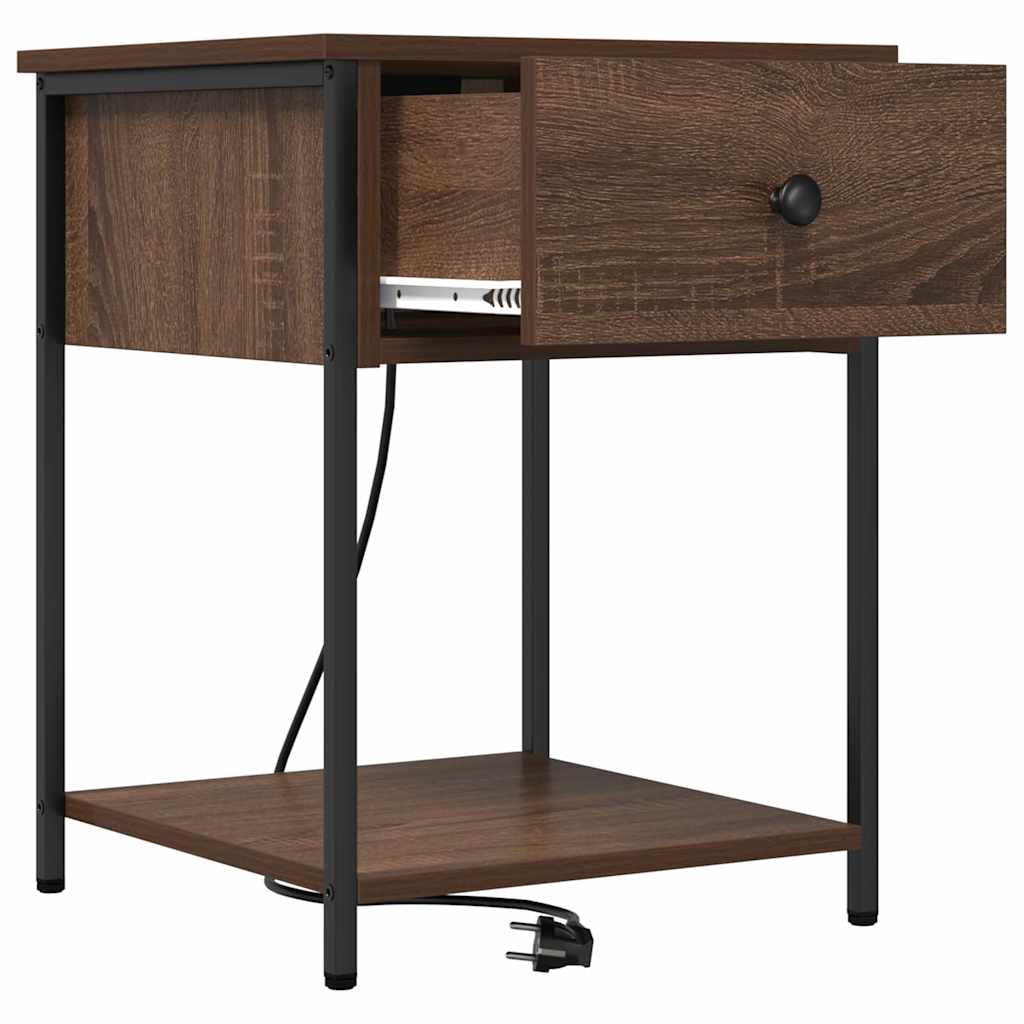 Nachttisch 2 pcs Braune Eiche 42 x 41 x 56 cm Holzwerkstoff