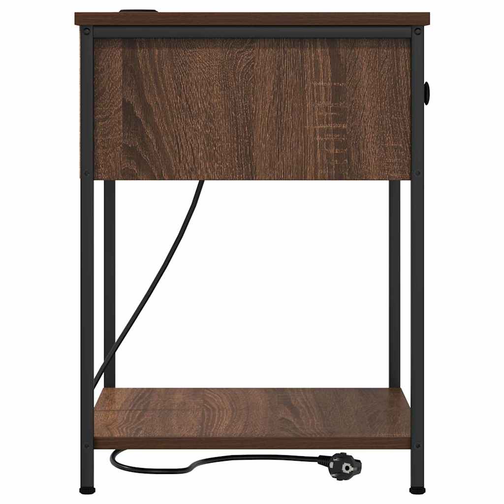 Nachttisch 2 pcs Braune Eiche 42 x 41 x 56 cm Holzwerkstoff