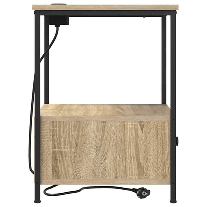 Nachttisch mit Ladestation 2 pcs Sonoma Eiche Holzwerkstoff