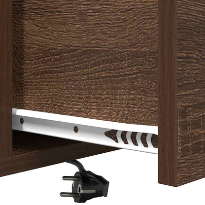 Nachttisch mit Ladestation 2 pcs Braune Eiche Holzwerkstoff