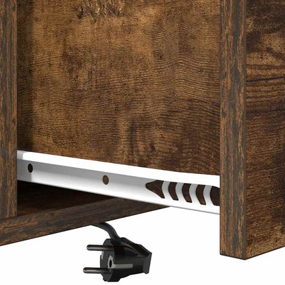 Nachttisch mit Ladestation 2 pcs Räuchereiche Holzwerkstoff