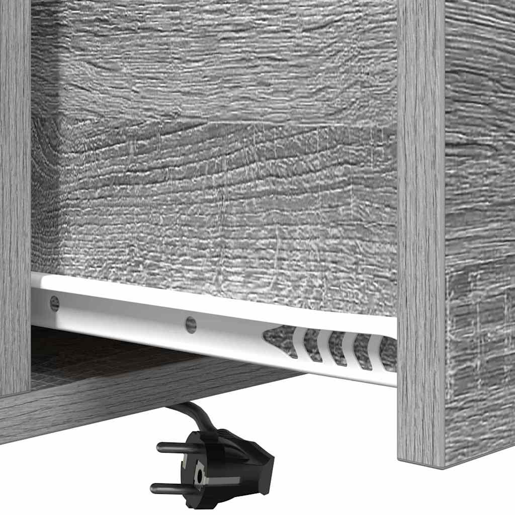 Nachttisch mit Ladestation 2 pcs Grau Sonoma Holzwerkstoff