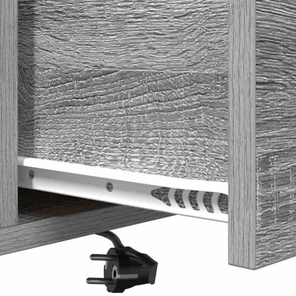 Nachttisch mit Ladestation 2 pcs Grau Sonoma Holzwerkstoff