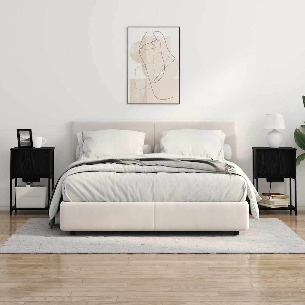 Nachttisch Schwarz Eichen-Optik 38 x 31 x 61 cm Holzwerkstoff