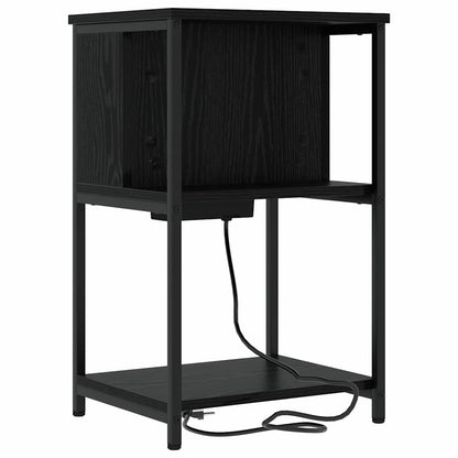 Nachttisch Schwarz Eichen-Optik 38 x 31 x 61 cm Holzwerkstoff