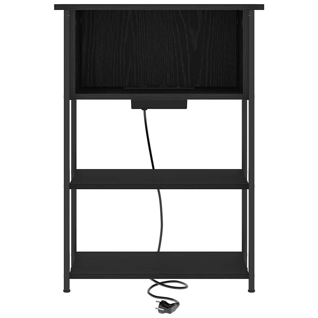 Nachttisch Schwarz Eichen-Optik 38 x 31 x 61 cm Holzwerkstoff