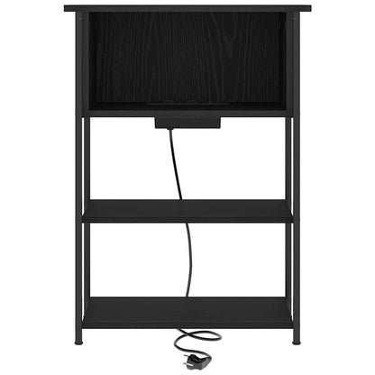 Nachttisch Schwarz Eichen-Optik 38 x 31 x 61 cm Holzwerkstoff