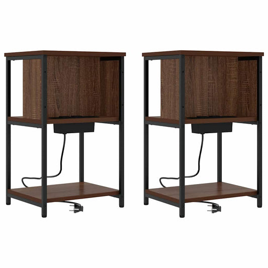Nachttisch 2 pcs Braune Eiche 38 x 31 x 61 cm Holzwerkstoff