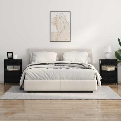 Nachttisch Schwarz Eichen-Optik 40 x 31 x 60 cm Holzwerkstoff