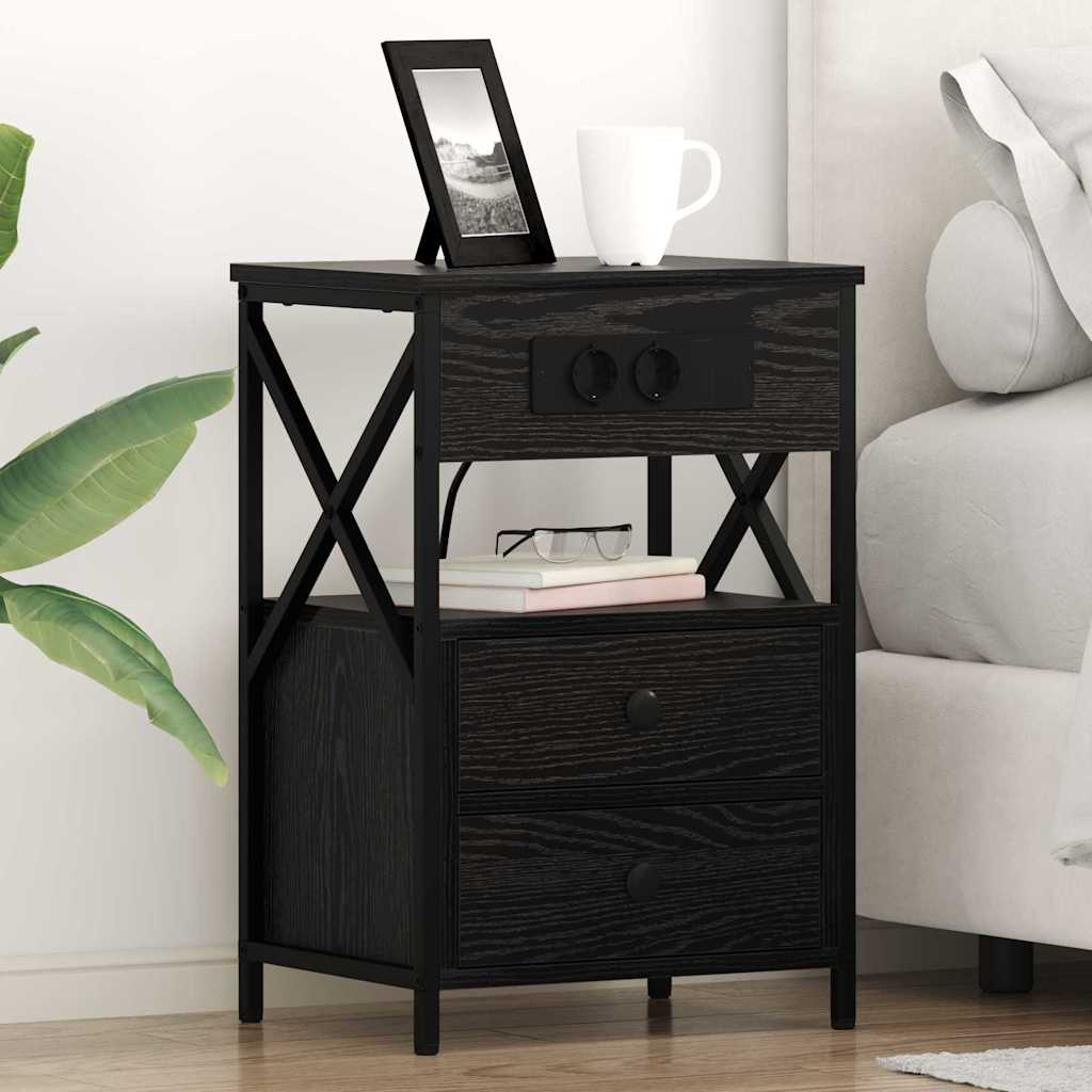 Nachttisch 2 pcs Schwarze Eiche 40 x 31 x 60 cm Holzwerkstoff