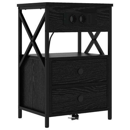 Nachttisch 2 pcs Schwarze Eiche 40 x 31 x 60 cm Holzwerkstoff