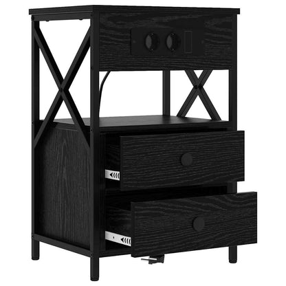 Nachttisch 2 pcs Schwarze Eiche 40 x 31 x 60 cm Holzwerkstoff