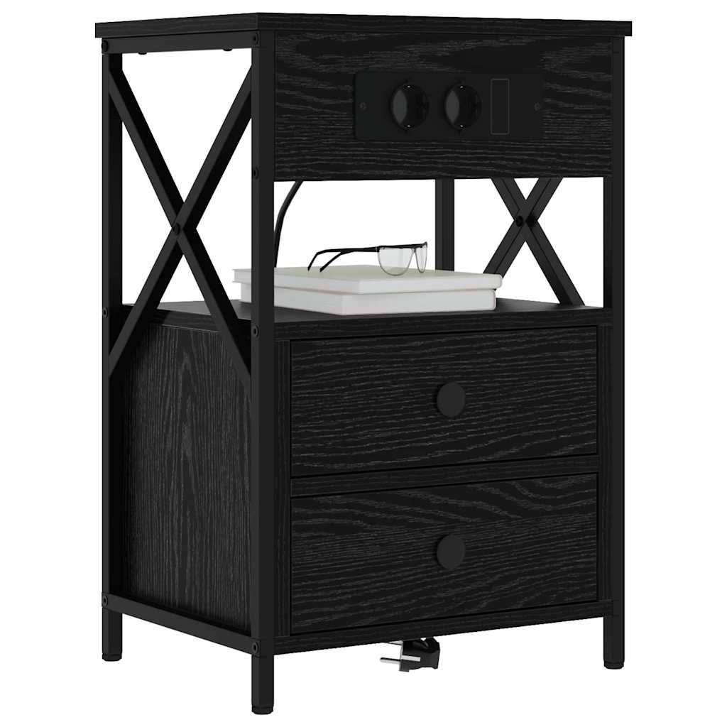 Nachttisch 2 pcs Schwarze Eiche 40 x 31 x 60 cm Holzwerkstoff